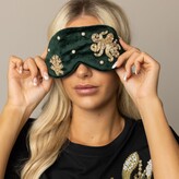 Thumbnail for your product : LAINES LONDON - Royal Green Velvet Eye Mask With Octopus & Coral Embellishment