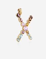 Thumbnail for your product : Dolce & Gabbana Rainbow alphabet X 18 kt yellow gold charm with multicolor fine gems
