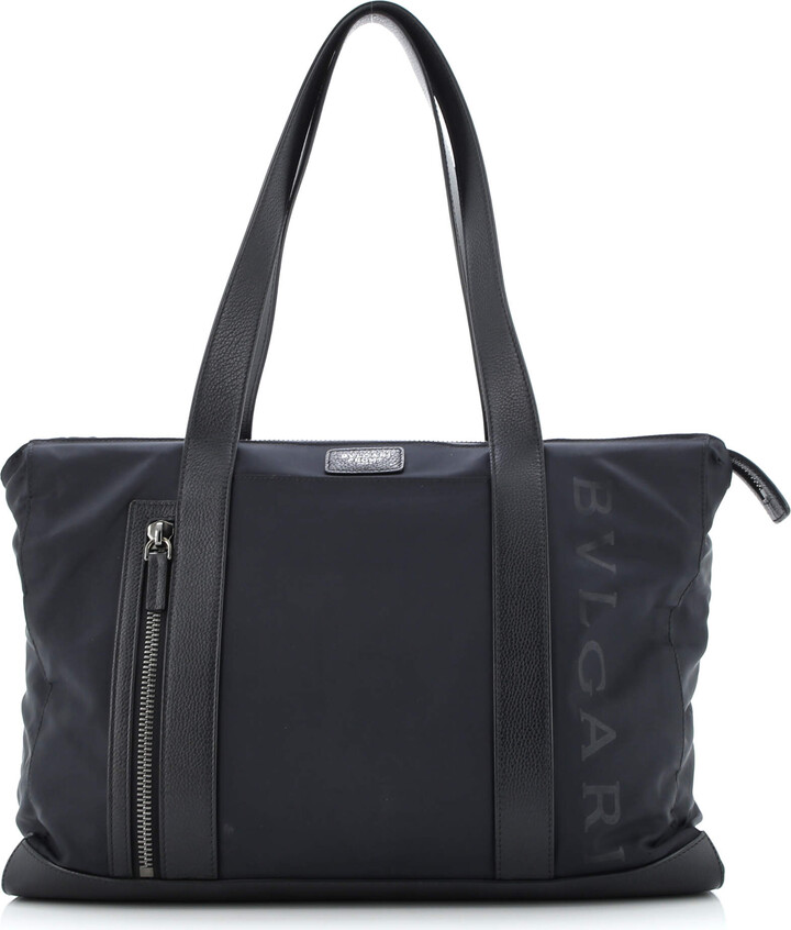 Bvlgari Fragment Zip Tote Nylon with Leather Medium