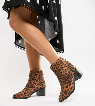 wide fit leopard print boots