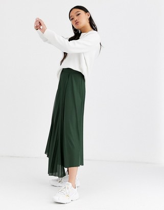 ASOS DESIGN cut about wrap pleated city maxi skirt