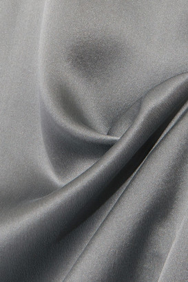 Equipment Anika Silk-satin Midi Dress - Dark gray
