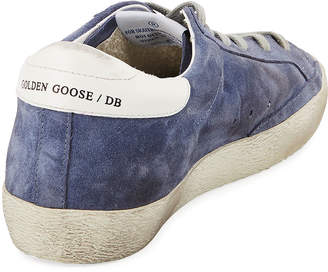 Golden Goose Superstar Suede Platform Low-Top Sneaker with Leather Star