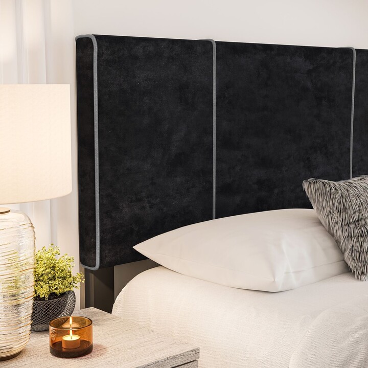 Boyd Sleep Reunion Black Velour Bed Frame with Headboard ShopStyle