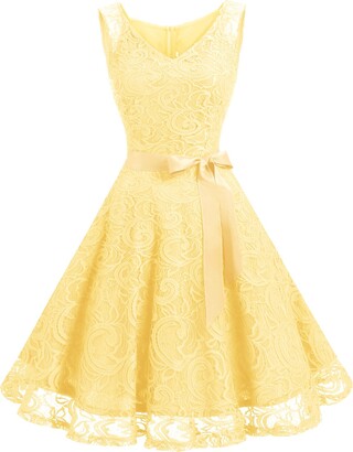 Yellow Cocktail Dresses Uk | Shop the world's largest collection of fashion  | ShopStyle UK