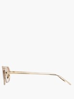 Thumbnail for your product : Linda Farrow Tyler Hexagonal Acetate And Titanium Sunglasses - Clear