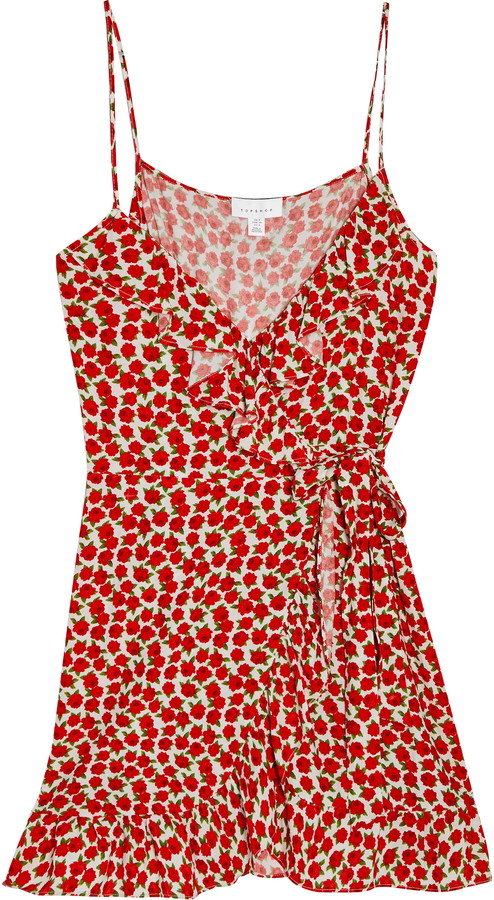 topshop ruffle button down slipdress