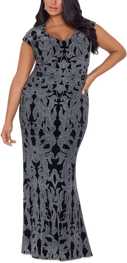 plus size glitter gown