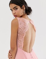Thumbnail for your product : Jarlo maxi dress with lace open back and train in pink