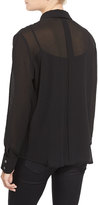Thumbnail for your product : Frame Chiffon Tie Blouse, Noir