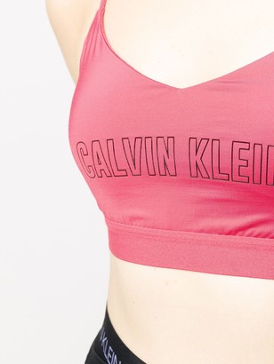 Calvin Klein Logo Print Sports Bra