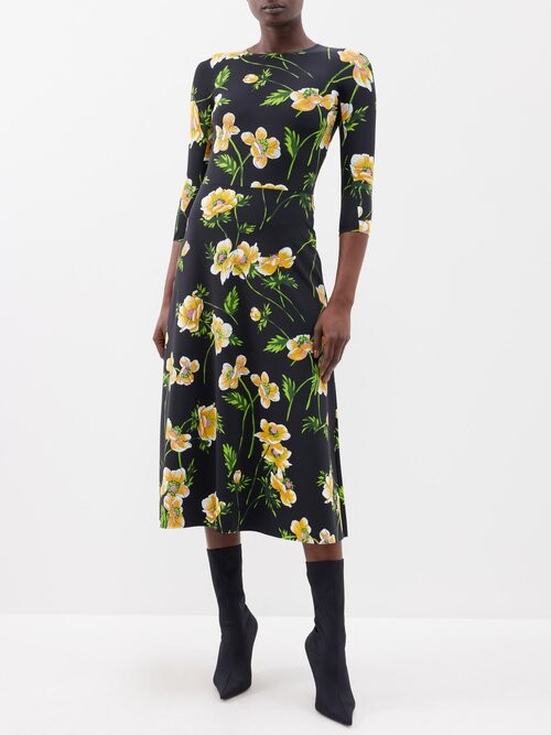 Balenciaga black and yellow asymmetrical dress – Loop Generation