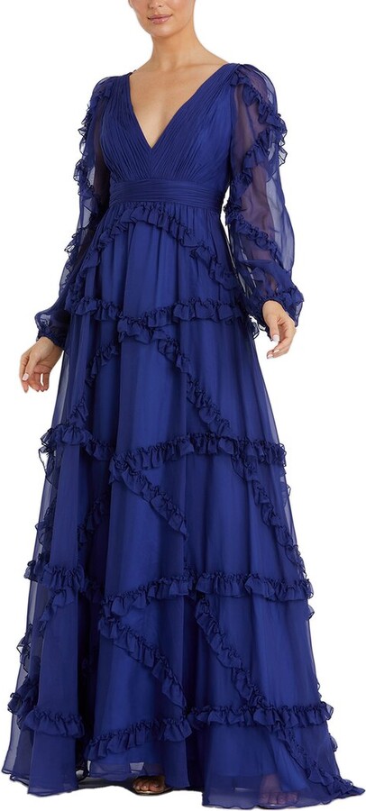 Mac Duggal Ruffle A-Line Gown