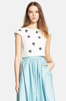 Thumbnail for your product : Tibi 'Nuage' Beaded Crop Top