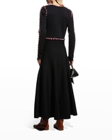 Thumbnail for your product : Gabriela Hearst Vez Wool-Cashmere Fringe-Trim Midi Dress