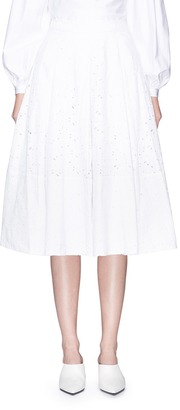 Co Floral cutwork embroidery pleated skirt