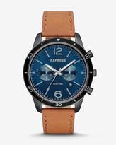blue face watches with brown leather bands