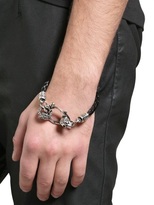 Thumbnail for your product : John Richmond Skulls & Braided Leather Bracelet