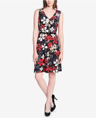 Tommy Hilfiger Belted Floral-Print Dress