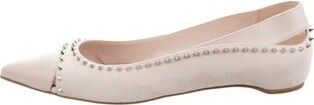 Christian Louboutin Spike Accents Suede Ballet Flats