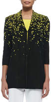 Thumbnail for your product : Misook 3/4-Sleeve Speckled-Shoulder Long Jacket