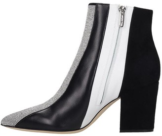 Sergio Rossi High Heels Ankle Boots In White Leather