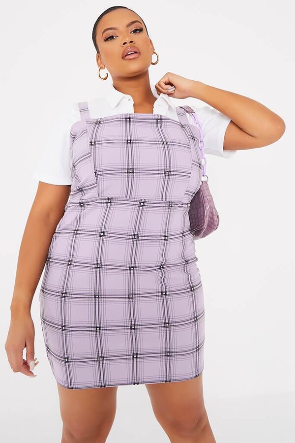 ladies check pinafore dress