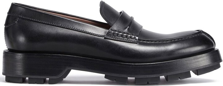 Ermenegildo Zegna Udine leather lug-sole loafers - ShopStyle
