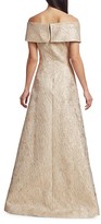 Thumbnail for your product : Teri Jon by Rickie Freeman Off-The-Shoulder Jacquard Bow Gown