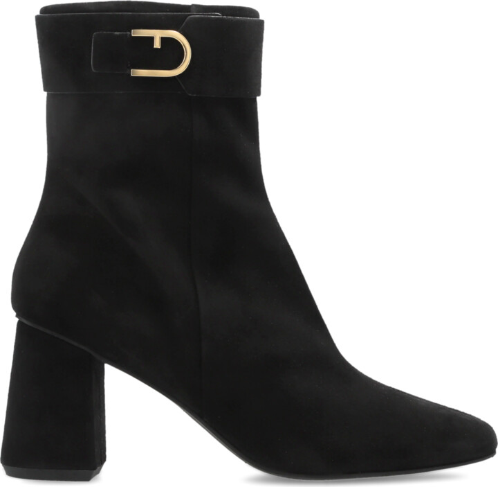 Furla ‘Chic’ Heeled Ankle Boots  - Black