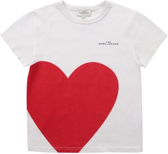 Little Marc Jacobs Girls Short Sleeve Heart T-Shirt - White