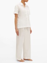 Thumbnail for your product : POUR LES FEMMES Eyelet Lace-trim Cotton-lawn Pyjamas - White