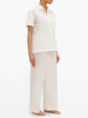 POUR LES FEMMES Eyelet Lace-trim Cotton-lawn Pyjamas - White