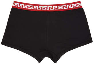 Versace Underwear Black and Red Greek Band Boxer Briefs
