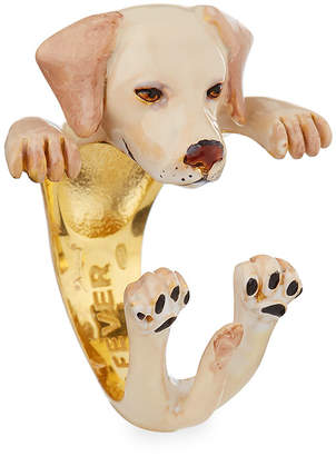Visconti & Du Reau Labrador Retriever Plated Enamel Dog Hug Ring, Size 6