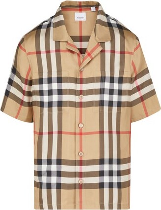 Burberry Men's Beige Short Sleeve Shirts | ShopStyle