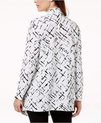 JM Collection Printed Crinkled Cardigan, Created for Macy's