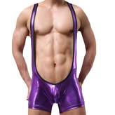 Thumbnail for your product : Yodosun Men Wrestling Singlet Metallic Underwear Jockstrap Bodysuit Bodywear Clubwear