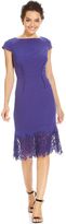 Thumbnail for your product : Adrianna Papell Lace-Hem Cap-Sleeve Sheath Dress