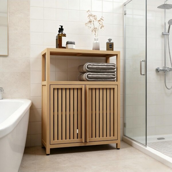 JVNOXK-LargeCapacityBambooStorageCabinetFurnitureforBathroomLivingRoomBathroomBambooStorageCabinetWithShelves