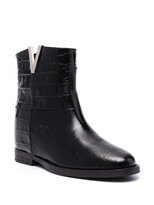 Thumbnail for your product : Via Roma 15 Croc-Effect Ankle Boots