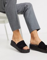 steve madden slinky black chunky flatform sandals