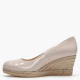 Thumbnail for your product : BEIGE Carmen Saiz Patent Jute Wedge Shoes