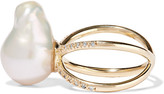 Thumbnail for your product : Mizuki 14-karat Gold, Pearl And Diamond Ring