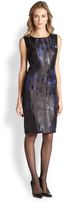 Thumbnail for your product : Lafayette 148 New York Angelina Leather-Contrast Dress
