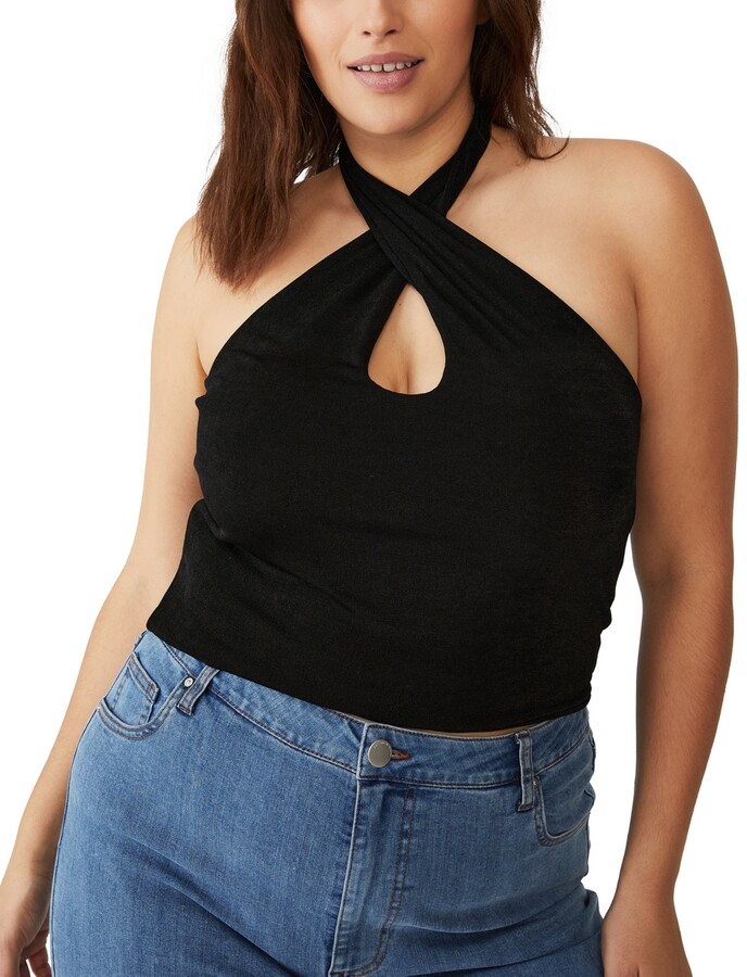 white halter top plus size