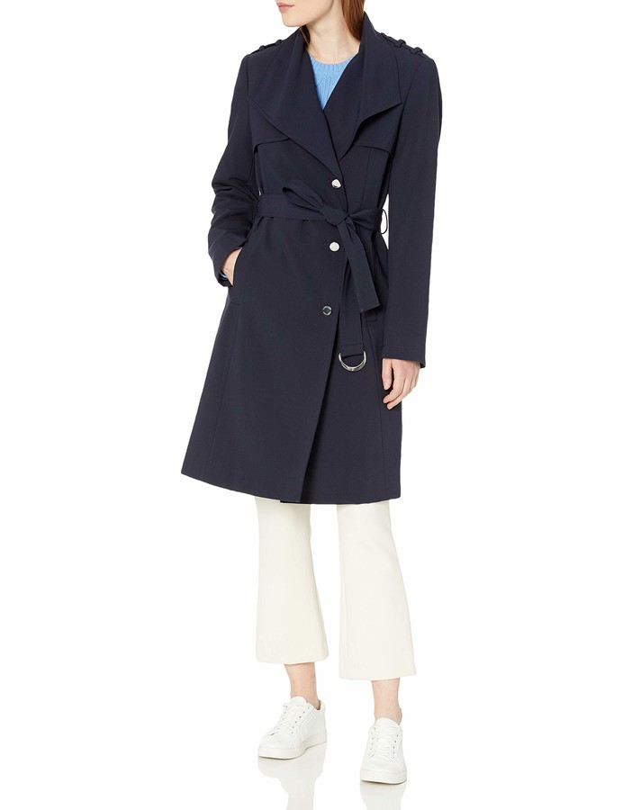 calvin klein women's belted trench coat
