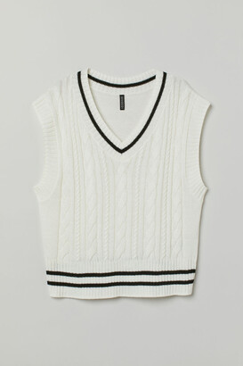 H&M Cable-knit Sweater Vest - White - ShopStyle