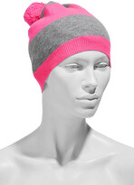 Thumbnail for your product : Chinti and Parker Pompom-embellished striped wool and cashmere-blend beanie