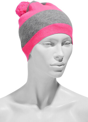 Chinti and Parker Pompom-embellished striped wool and cashmere-blend beanie
